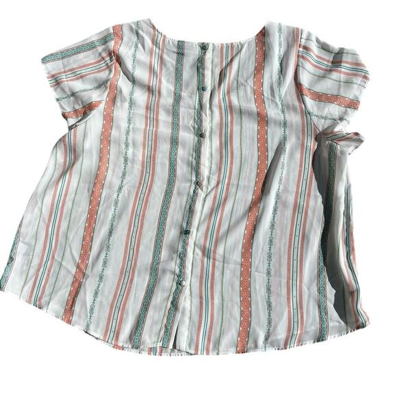 Torrid 4 ( 26) (4X) scoop neck tunic, stripe buttons down the back - Picture 1 of 9